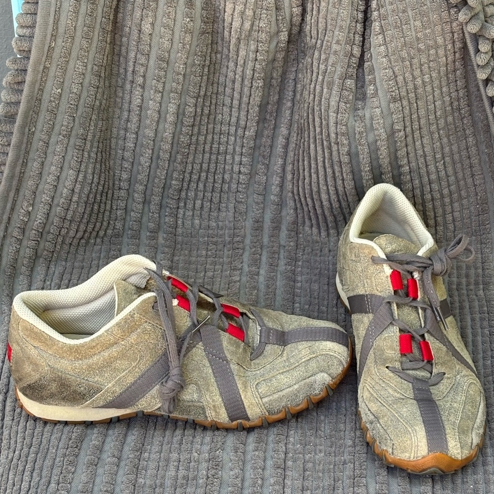 Vintage Diesel Cracker Gray & Red Leather Lace Up Shoes